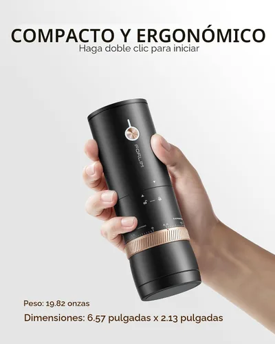 Vista 2 de Molinillo de café portátil FORLIM, 80 ajustes de precisión, dosis única