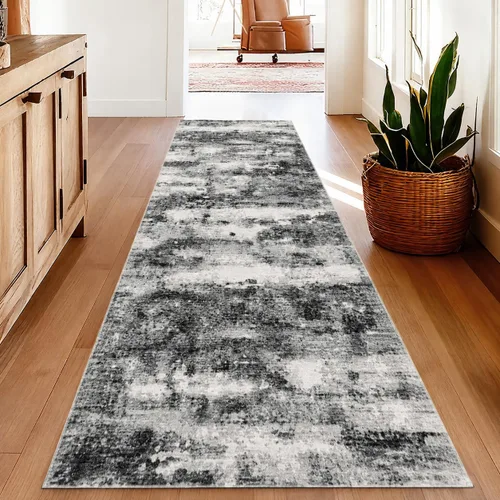 Vista 24 de Alfombra de pasillo lavables de 2 x 5, moderna alfombra abstracta para corredor, alfombra de pasillo de cocina ultrafina con respaldo