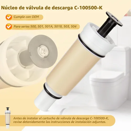 Vista 4 de Kit de cartucho de válvula de descarga C-100500-K para Sloan Flushmate M-101526-F3