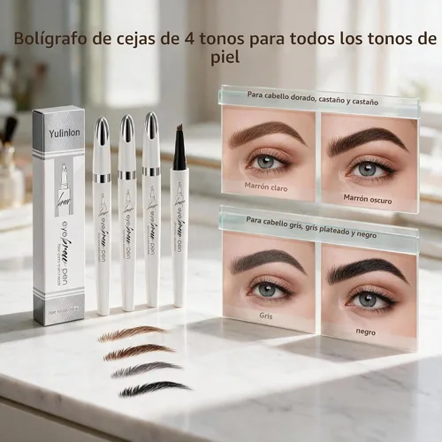 Vista 6 de Pluma de cejas de 4 puntas, trazos naturales para el cabello, forro, barba