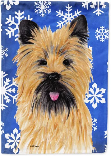 Vista 95 de Caroline's Treasures SC9374GF Bulldog English Snow flakes Holiday Garden Flag Buzón Bandera decorativa para patio exterior, patio, obras de arte