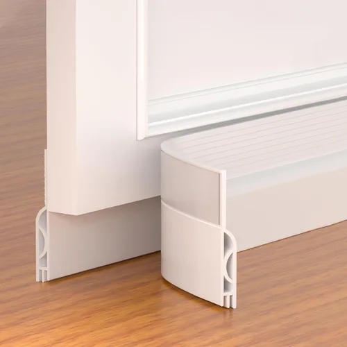 Vista 16 de Tope de corriente de puerta Pundin, barrido de puerta ajustable para la parte inferior de la puerta, sello de puerta inferior de silicona para Gris