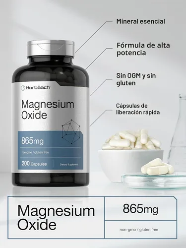 Vista 4 de Horbäach Óxido de Magnesio 865 mg 200 Cápsulas