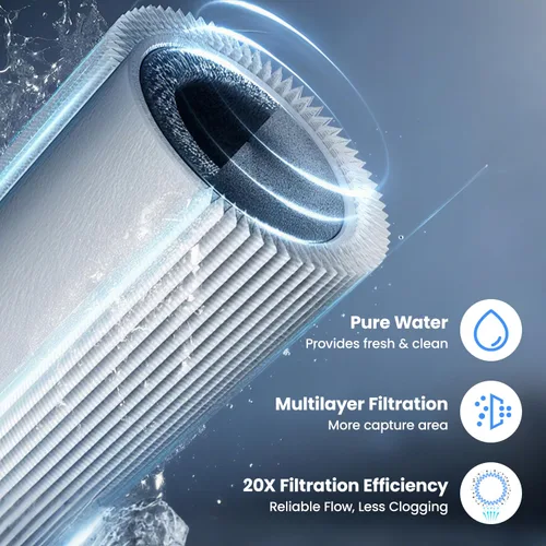 Vista 3 de Sistema de filtración de agua debajo del fregadero Cobectal reduce el cloro, PFAS, PFOA/PFOS, mal sabor y olor, 10,000 galones, sistema de filtro