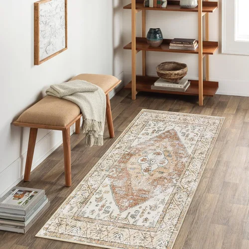 Vista 14 de Beeiva Alfombra bohemia lavable de 2 x 3 pulgadas, tapete ultra fino para puerta de entrada interior, tapete antideslizante para puerta delantera