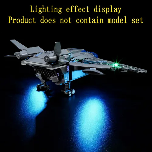 Vista 5 de GEAMENT Kit de luces LED compatible con Lego The Avengers Quinjet 76248 (juego de modelos no incluidos)