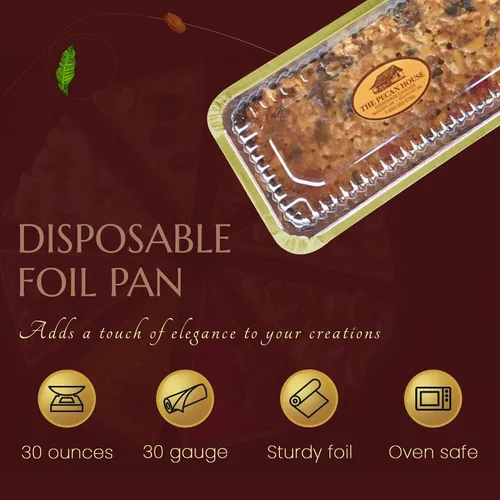 Vista 3 de KitchenDance - Molde para pan desechable de aluminio con tapas de plástico, 2 libras, color dorado, 1850P