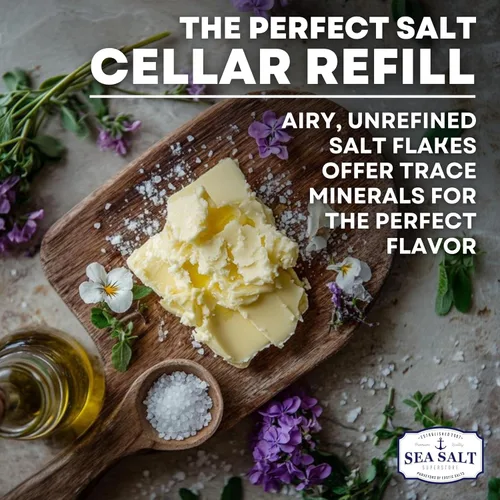 Vista 4 de Sea Salt Superstore Flaky Sea Salt Flakes, Baja Fleur de Sel, bolsa de 7 onzas Cosechados a mano, copos ligeros y aireados de aguas cristalinas