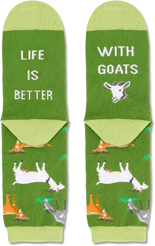 Vista 3 de Zmart Regalos divertidos unisex de pollo y cabra regalos para mujeres y hombres calcetines novedosos de flamenco para perros