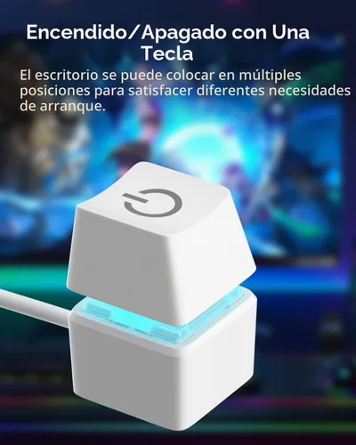 Vista 3 de Oddtone Botón de interruptor de PC, botón de encendido externo con cable de 65 pulgadas, luz LED, compatible con carcasa de PC y placa base