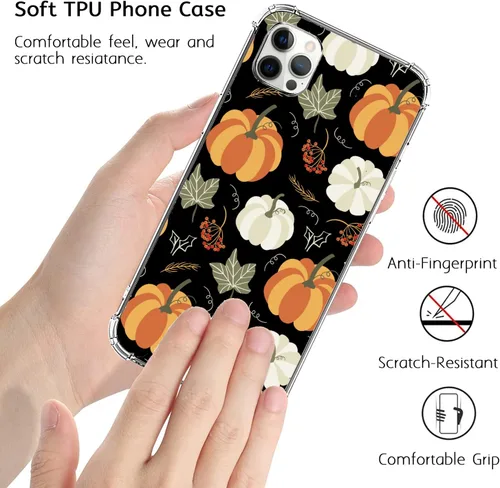 Vista 2 de Funda para iPhone 13 Pro Max con diseño de hojas de otoño y calabaza compatible con iPhone 13 Pro Max, funda de teléfono de Acción de Gracias