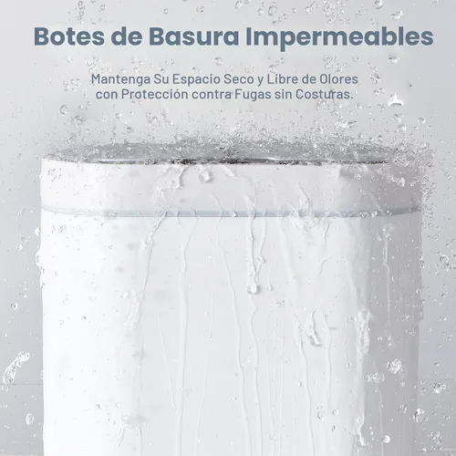 Vista 3 de ELPHECO Paquete de 2 cubos de basura con sensor de movimiento de baño de 2.5 galones + 2 galones de basura automático para decoración de baño, cubo