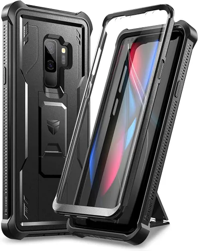Vista 10 de Dexnor Funda para Samsung Galaxy S9+ Plus, [protector de pantalla y soporte integrados] Protección de grado militar resistente a prueba de golpes