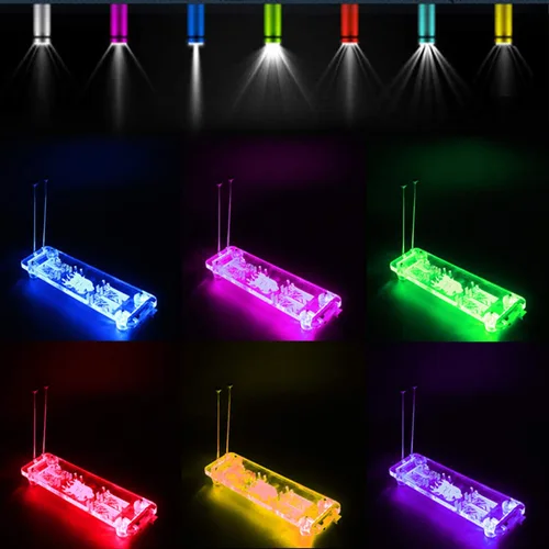 Vista 5 de HLT PCI- E 3.0 16X tarjeta gráfica vertical Kickstand/base con luz LED RGB para DIY ATX caso