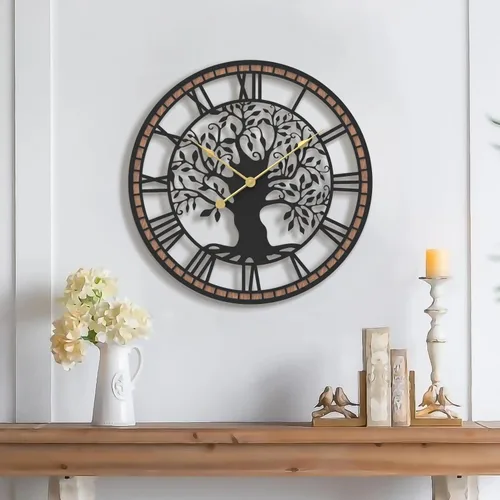 Vista 14 de Micasso Large Wall Clocks Decorative: 15 Inch Tree of Life Battery Operated