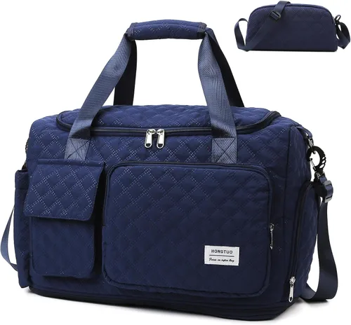 Vista 183 de Pequeña bolsa de gimnasio para mujer, bolsa de viaje con compartimento para zapatos