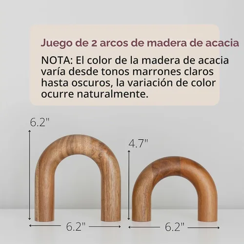 Vista 5 de PEAKOLY Decoración de estantería de arco de madera, detalles modernos de decoración de estantes, objetos decorativos para mesa de café, esculturas