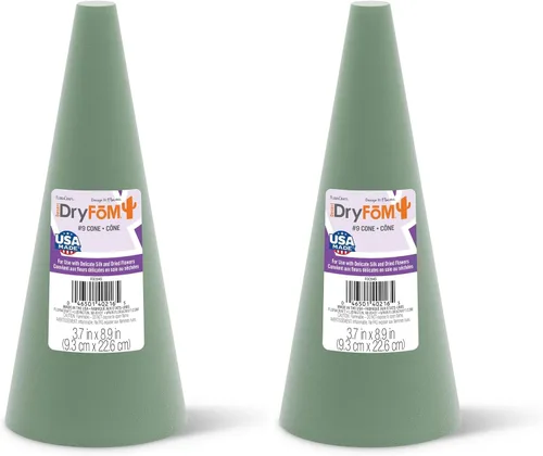 Vista 8 de FloraCraft Cono Floral Desert DryFōM de 3.8 pulgadas x 8.8 pulgadas, verde