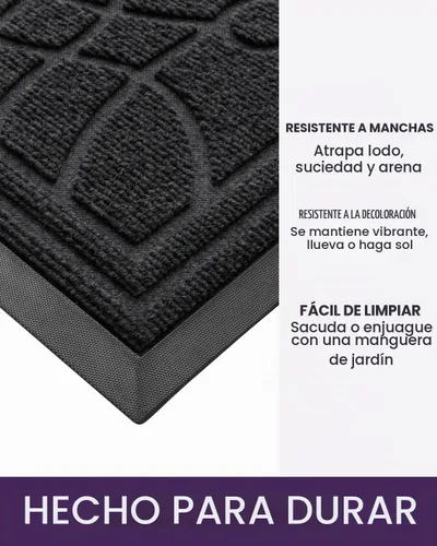 Vista 3 de DEXI Tapete para puerta delantera, entrada exterior, 24 x 36 pulgadas Negro