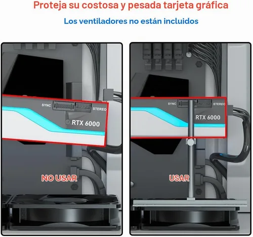 Vista 5 de Soporte de GPU, Soporte de Tarjeta Gráfica, Soporte de GPU, Soporte de Tarjeta de Video, Soporte de GPU, Soporte Ajustable Antihundimiento de GPU