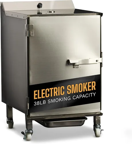 Vista 11 de SmokinTex Lil' Tex Ahumador Eléctrico - Parrilla Ahumadora de Carne Portátil de Acero Inoxidable con Control de Temperatura, Bandeja para Astillas