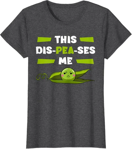 Vista 3 de Camiseta de semilla vegetariana de guisantes con flor de planta Dis-Peas-Ses Me, Negro