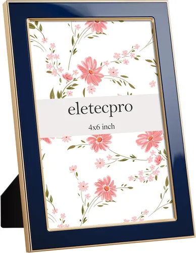 Vista 18 de eletecpro 4x6 Enamel Picture Frame with Real Glass Cover, Pink, 1-Pack Rosa con oro