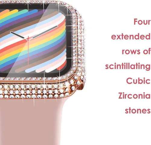 Vista 295 de Surace Bling - Carcasa con protector de pantalla para Apple Watch Series 3, 2, 1 de 1.496 pulgadas