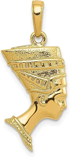 Vista 3 de ICE CARATS Collar con colgante africano de oro amarillo de 14 quilates, reina nefertiti, diosa egipcia, religión espiritual, joyería fina
