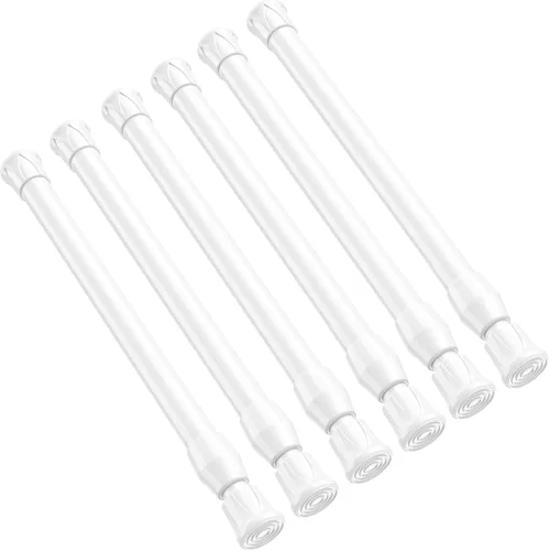 Vista 25 de Pack de 2 cortineros con resorte de tensión de 8 a 12.5 pulgadas, cortineros mini DIY sin necesidad de perforación para ventanas delgadas, armarios