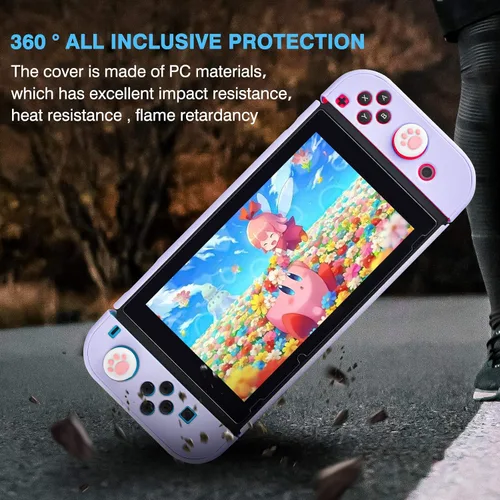 Vista 3 de DLseego Switch Full Protective Case Cover Design for Nintendo Switch Joy-Con Controllers with Glass Screen Protector, Anti-Scratch Baby Skin Touch