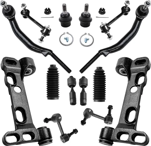 Vista 76 de Detroit Axle - Kit de suspensión frontal de 15 piezas para Jeep Grand Cherokee 99-04 1999 2000 2001 2002 2003 2004, brazos de control superior e