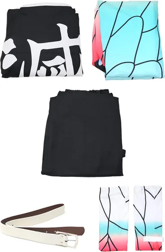 Vista 2 de C-ZOFEK Disfraz de Kochou para mujer, talla estadounidense, kimono con cinturón para Halloween, Blanco