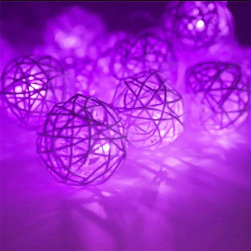 Vista 11 de Luces solares de bola de ratán, 30 LED, 20 pies, impermeables, luces de jardín para paisaje, patio, decoración de boda (blanco cálido)