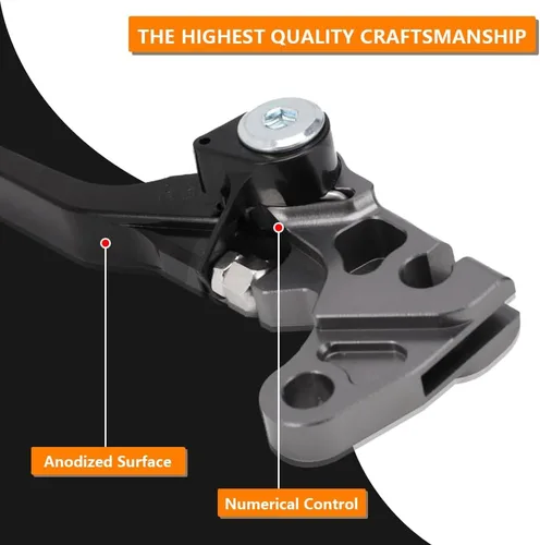 Vista 4 de JFG RACING Palanca de freno de motocicleta Palancas plegables CNC para KLX 110 KLX110 KLX110L 2010-2023 Negro