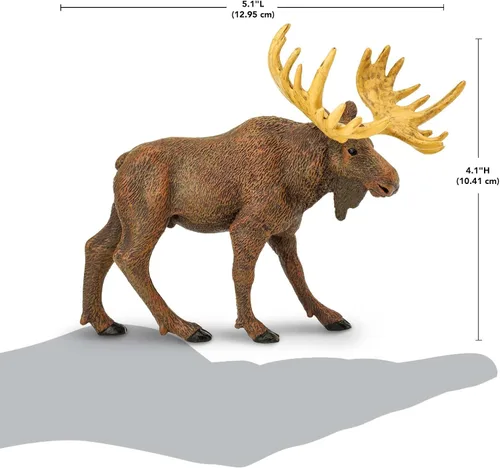 Vista 3 de Safari Ltd. Figura de alce – Figura de animal realista de 5 pulgadas – Juguete educativo para niños, niñas y niños a partir de 1 año
