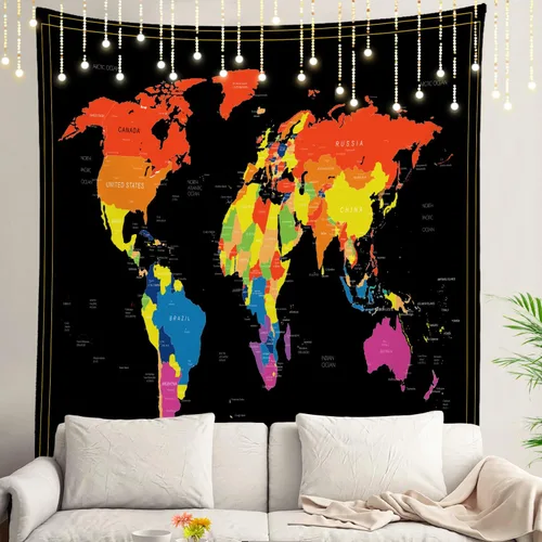 Vista 97 de Shrahala Tapiz de pared de hojas de arce otoñal, hojas rojas llameantes, fondo negro, tapiz grande para colgar en la pared, tapiz decorativo