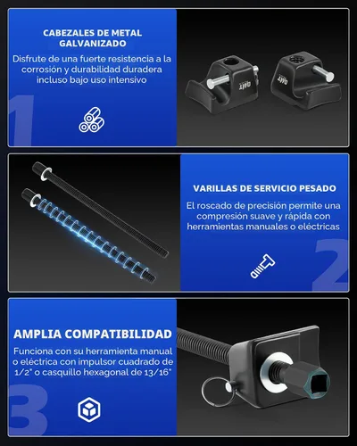 Vista 4 de Orion Motor Tech Macpherson - Juego de 2 herramientas de compresor de resorte de puntal con rango de 10.5 pulgadas, herramientas de compresor