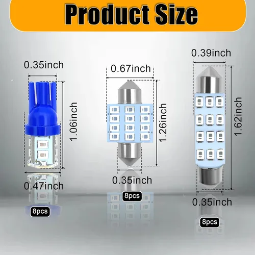 Vista 2 de QuicTO Juego de luces LED para interiores, 24 piezas, color azul, compatible con la mayoría de vehículos