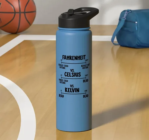 Vista 7 de Fahrenheit vs Celsius vs Kelvin Stainless Steel Insulated Water Bottle