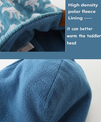 Vista 4 de Moon Kitty - Gorros de invierno para bebé y niña, de forro polar, con orejeras para calentar.