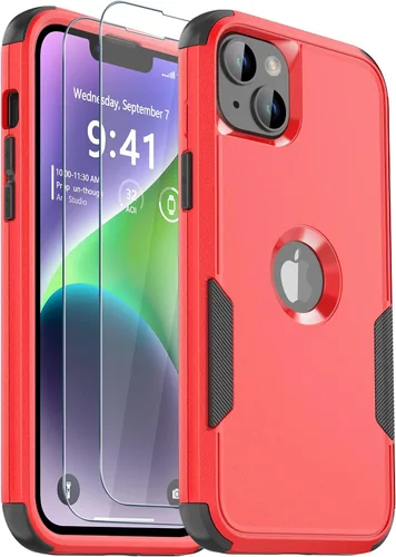 Vista 10 de Funda para iPhone 12, 2 protectores de pantalla de vidrio templado, 10 pies a prueba de caídas, antideslizante, a prueba de golpes, para iPhone 12