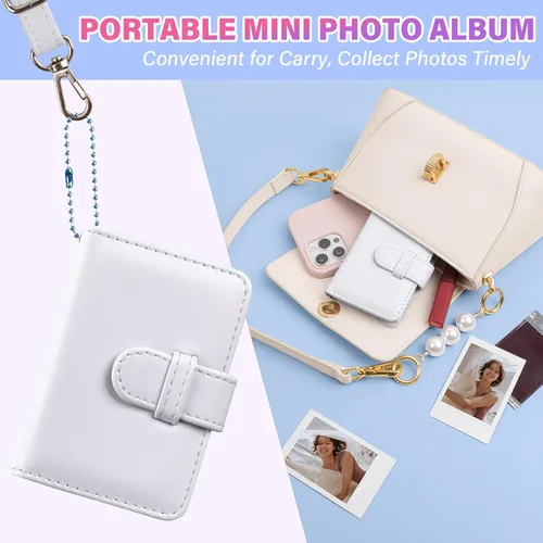 Vista 5 de Mini álbum de fotos de 32 bolsillos compatible con Fujifilm Instax Mini Film - Instax Mini 12 99 70 7s 8 8+ 9 11 25 50s 90 99, mini álbum de fotos