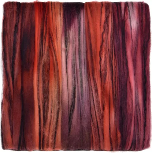 Vista 34 de Teñido a mano Superfino Merino Tencel Roving para hilar y fieltro. Albaricoque 1oz