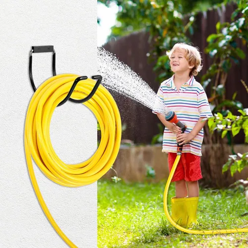 Vista 2 de Soporte para manguera de jardín, colgador de manguera de agua montado en la pared, gancho de manguera sólido de acero inoxidable 304 con capacidad