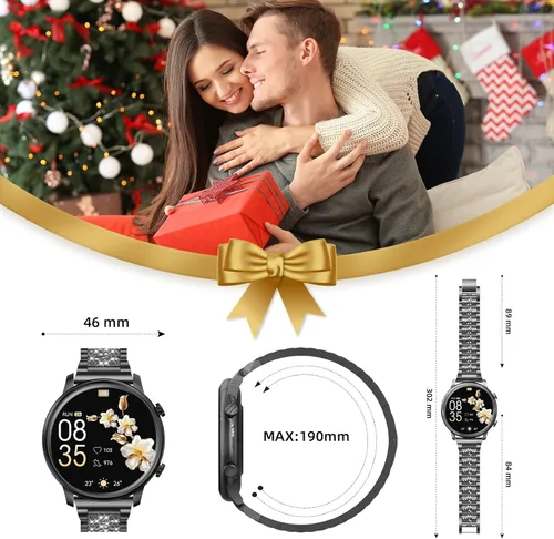 Vista 8 de Hwagol Relojes inteligentes para mujer, teléfonos Android compatibles con iPhone (llamada Bluetooth), monitor de ritmo cardíaco y sueño, 100 modos