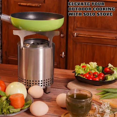 Vista 4 de Encimera de cocina para estufa individual, mesa XL, accesorios de campamento. Convierte la hoguera de mesa en estufa de campamento. Compatible