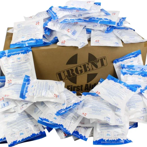 Vista 4 de Paquete frío instantáneo, 5" x 6" (4" x 5" área fría) - Compresas frías desechables: no requiere enfriamiento - Apriete y agite para un tratamiento