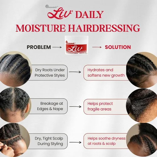 Vista 2 de LIV Summit Creme Hairdressing and Conditioner for Dry Textured Hair – Deep Moisturizing Treatment, Breakage Support, Protective Styling Hydration