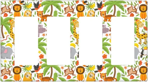 Vista 35 de Cubierta decorativa para interruptor de luz impresa con alarma de incendios, placa de pared decorativa de una sola palanca, placa frontal, 4.50 x